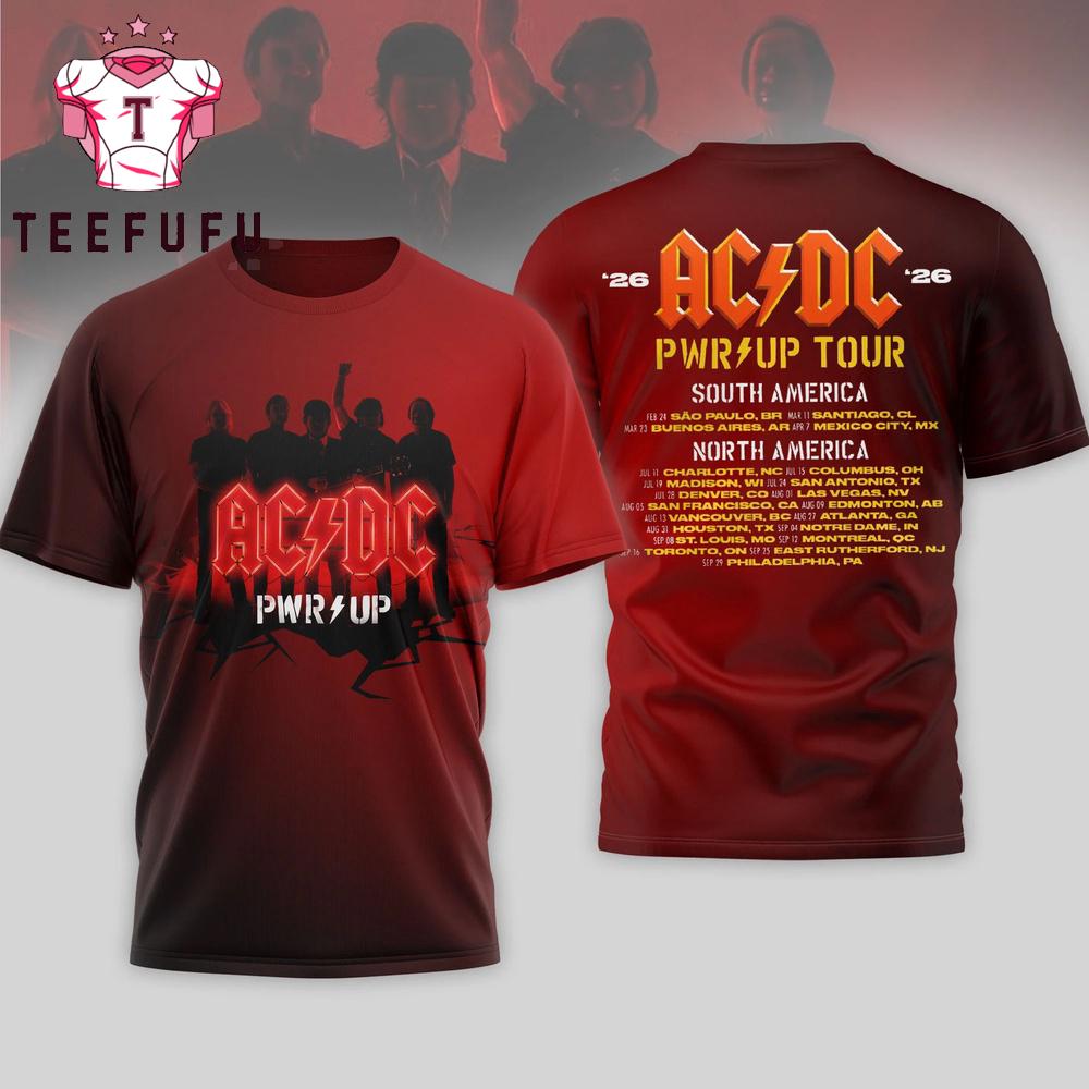 ACDC PWR UP 2026 Tour Unisex 3D Shirt