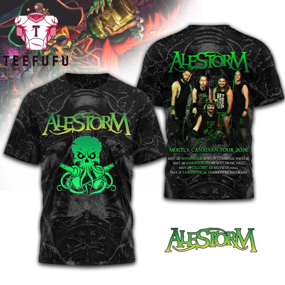 Alestorm Mostly Canadian Tour 2026 T Shirt