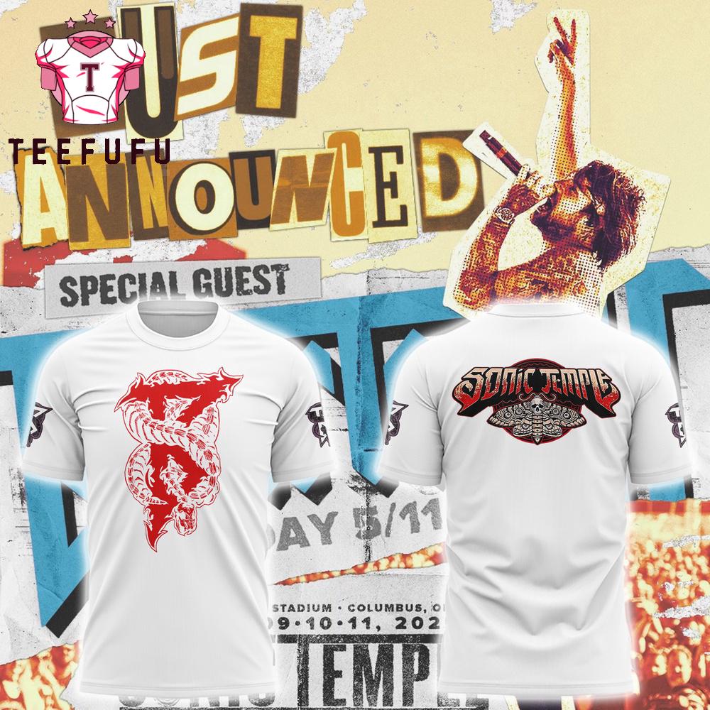 Beartooth Just Announced x Sonic Temple 2025 3D Printed White T Shirt
