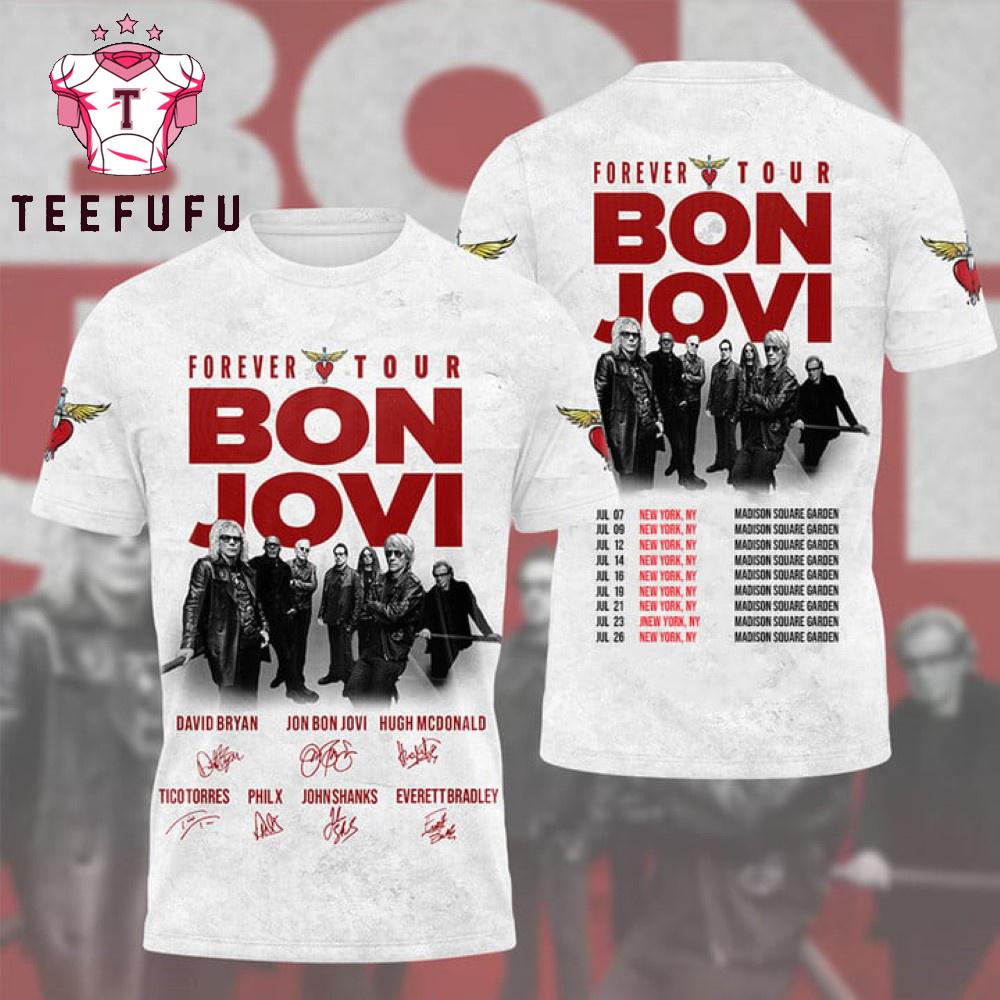 Bon Jovi Music Band Forever Tour 3D All Over Printed Shirts