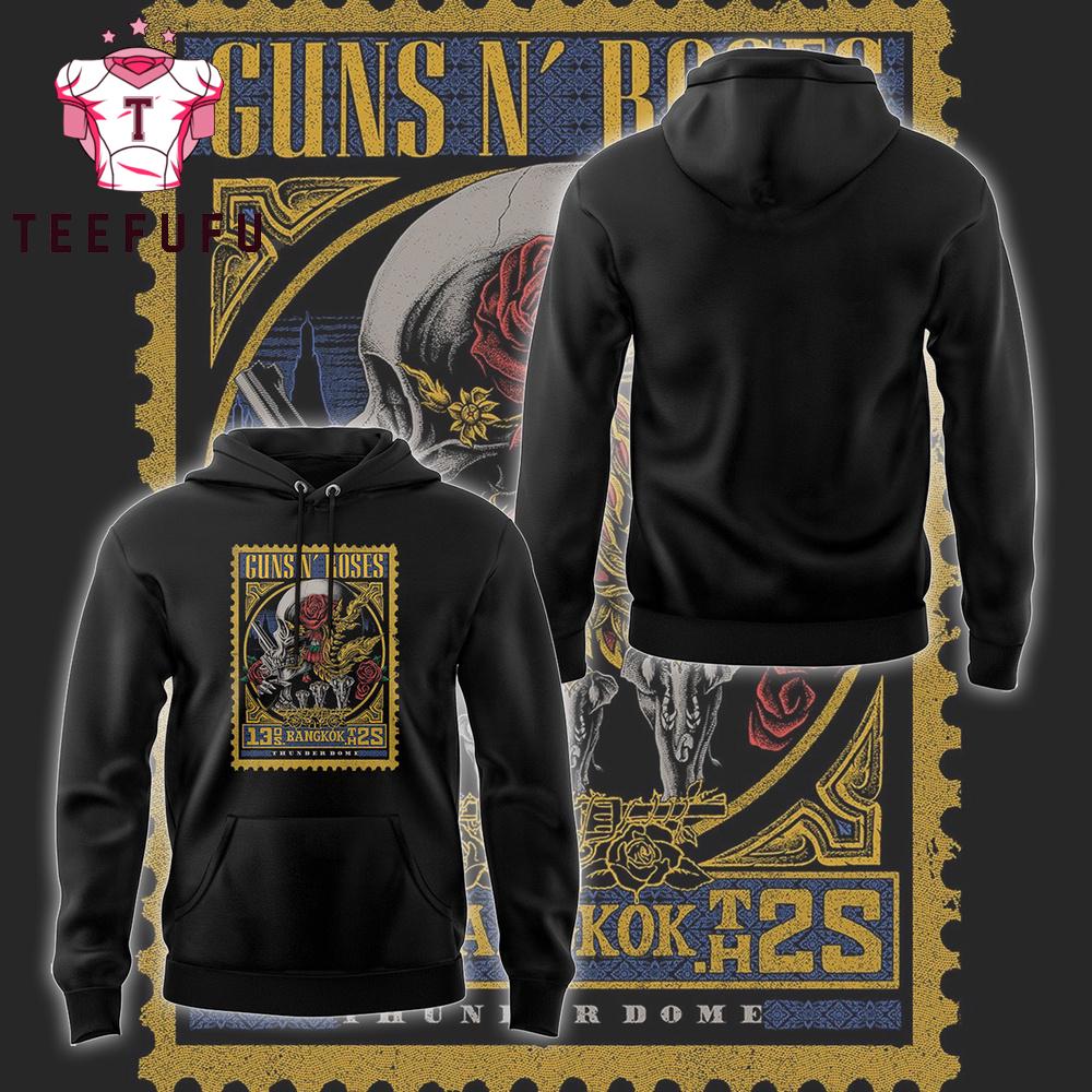Guns N' Roses Bangkok 2025 Black Hoodie Shirt