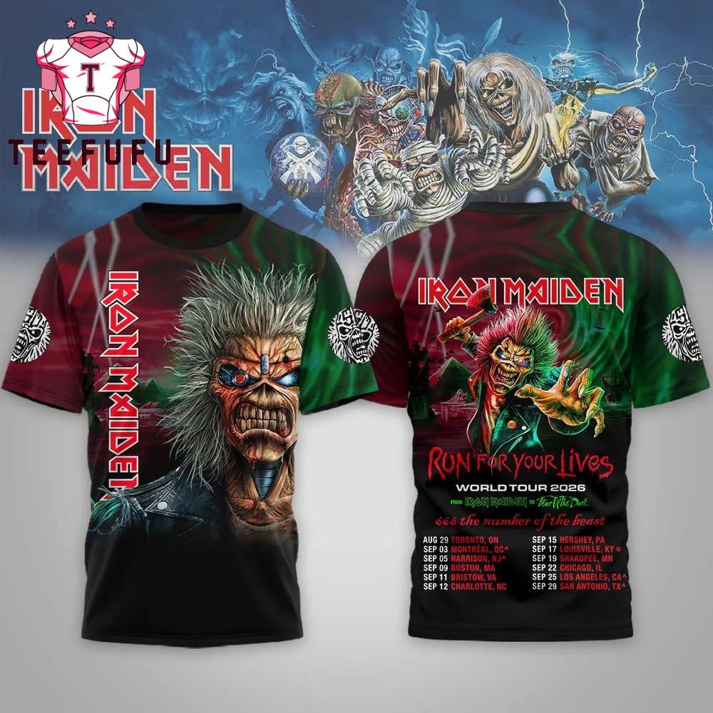 Iron Maiden Run For Your Lives 2026 Tour Limited 3D Shirt