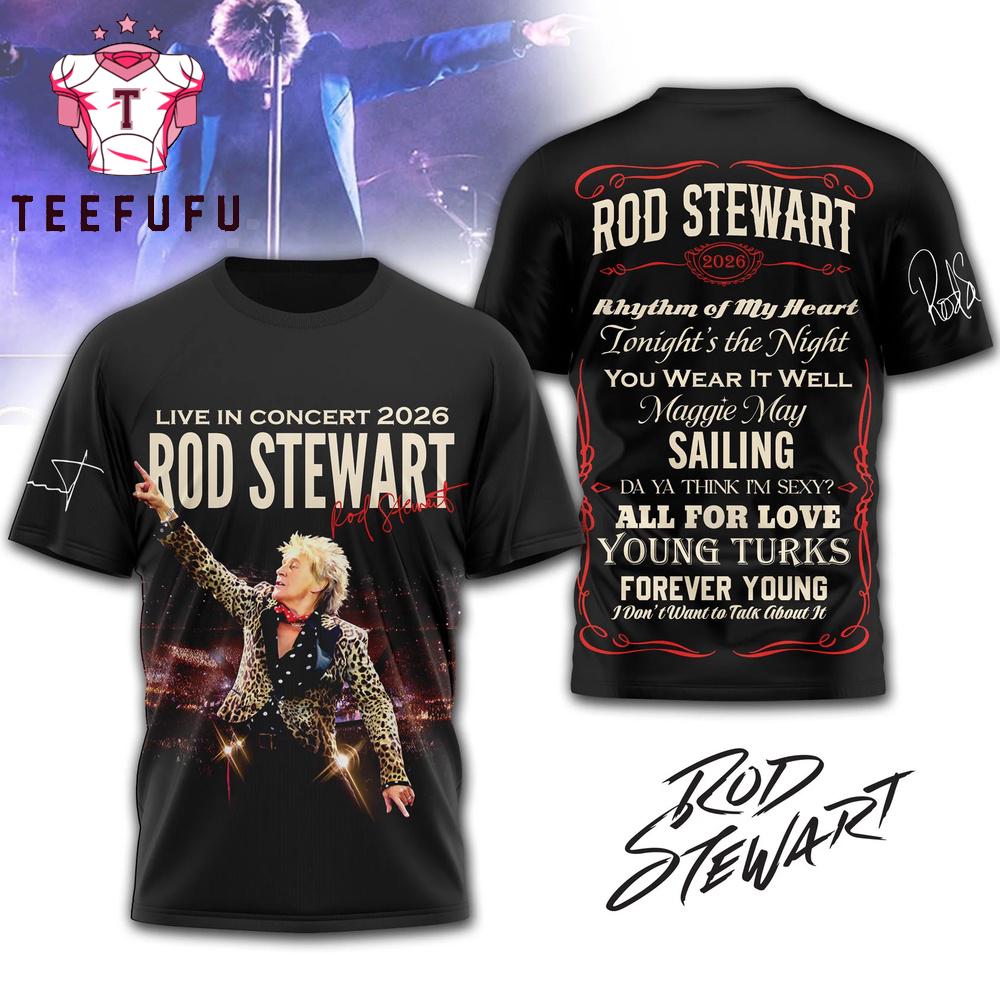Rod Stewart Live in Concert 2026 Tour 3D Shirt