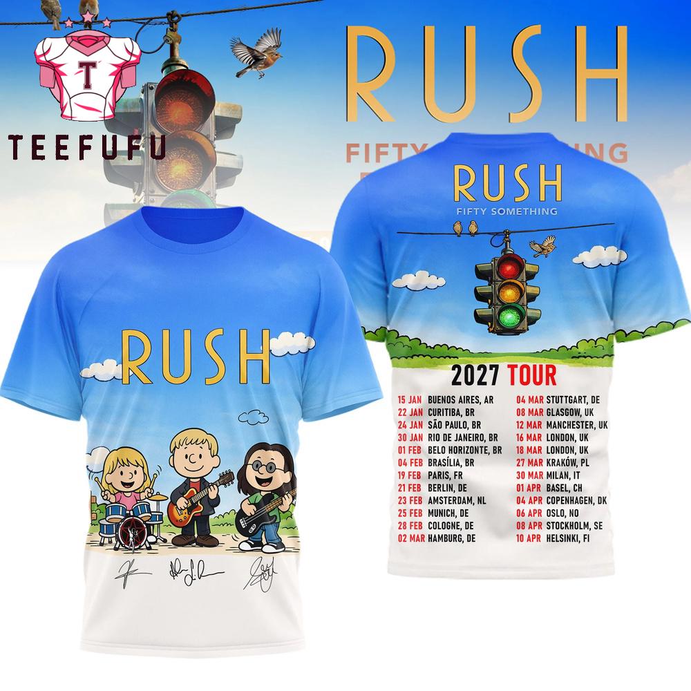Rush Fifty Something 2027 Tour Chibi Signature 3D Shirt