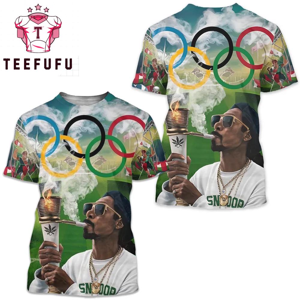 Snoop Dogg At The Olympics Paris Hold The Biggest Torch 3D Shirt
