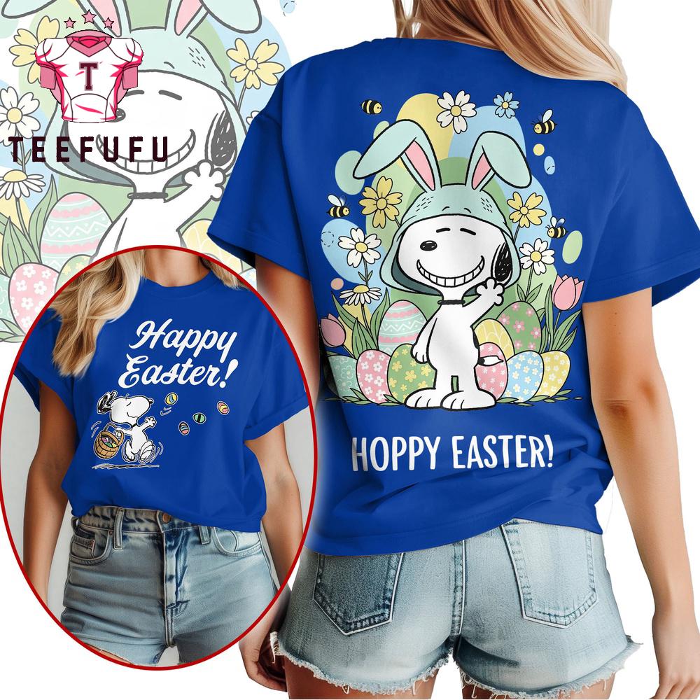 Snoopy Happy Easter 2026 Blue T Shirt