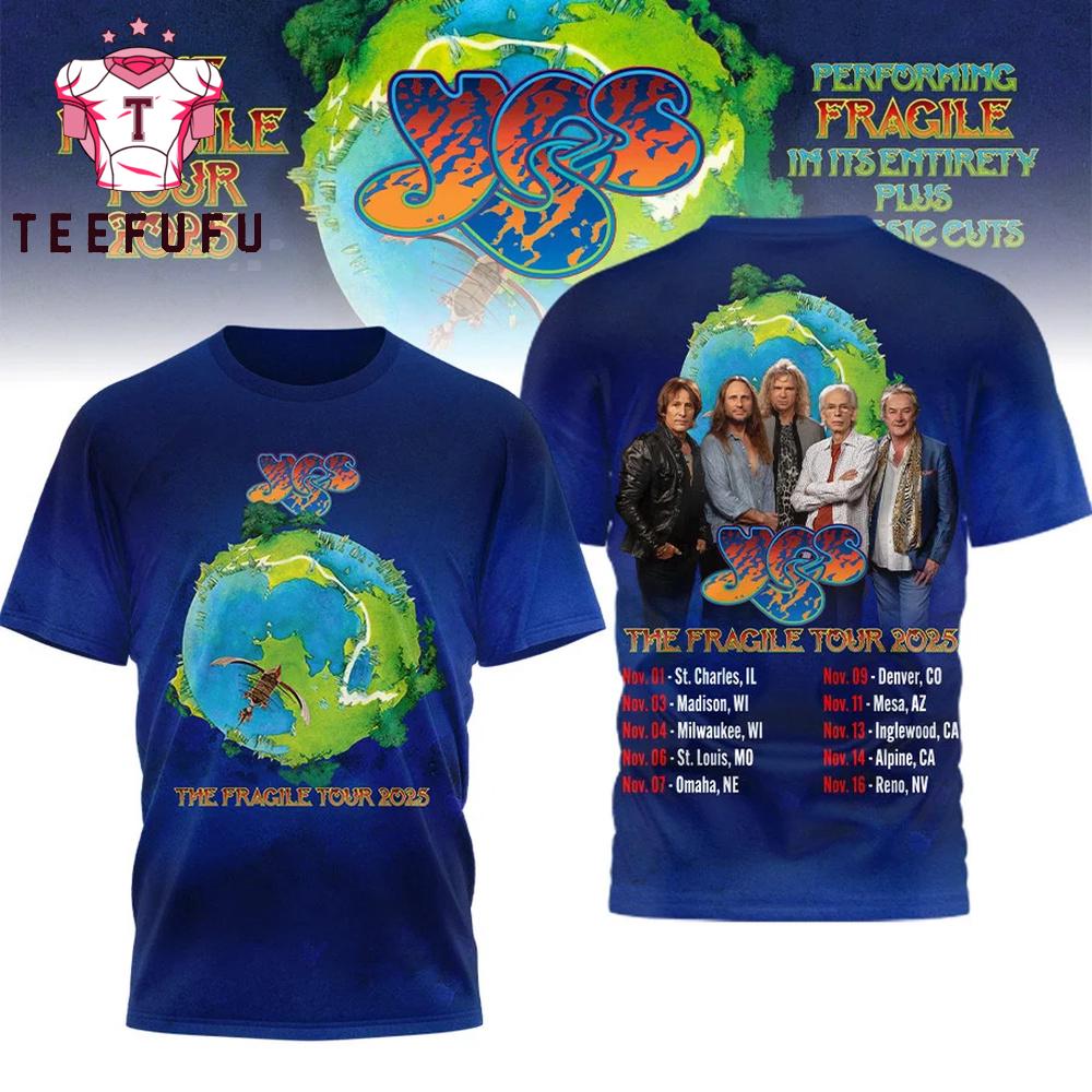 YES The Fragile Tour 2025 Special New 3D Shirt
